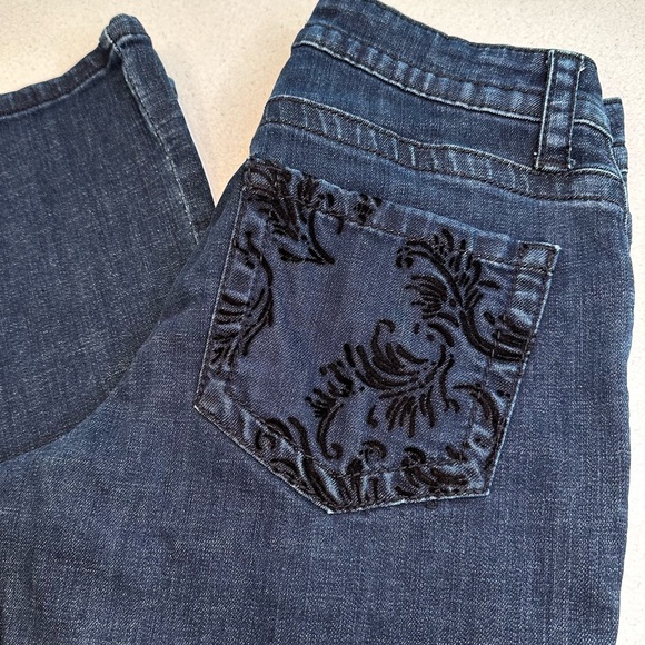 Lee Slender Secret Bootcut Jean Velvet Deco Pocket Dark Blue Women’s Size 4 - Picture 4 of 9